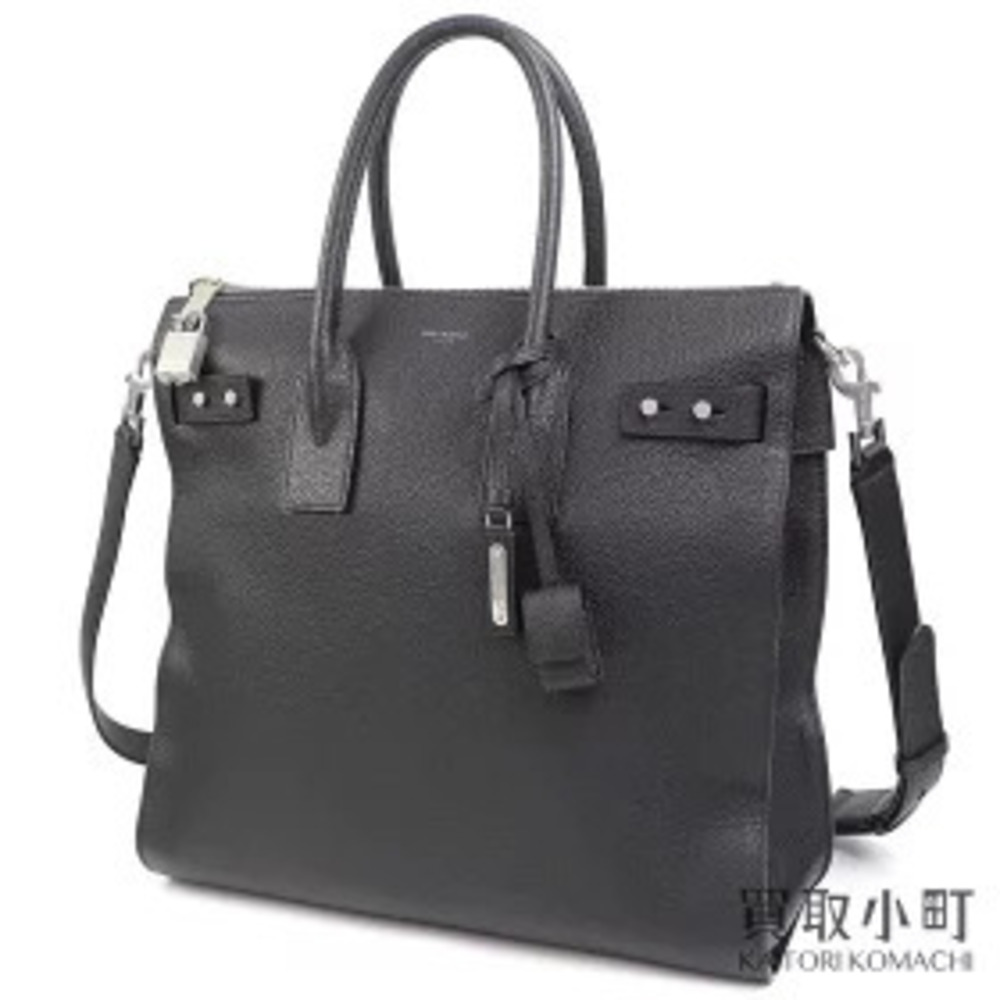 Saint Laurent Sac de Jour Souple North South Tote Bag Black Grain Leather